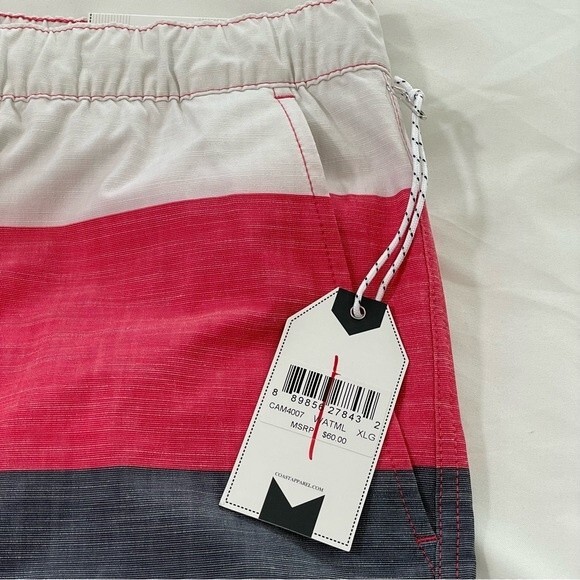 NWT Coast The Volley Short Swim Trunk Men’s Size XL Grey Red - Picture 5 of 11
